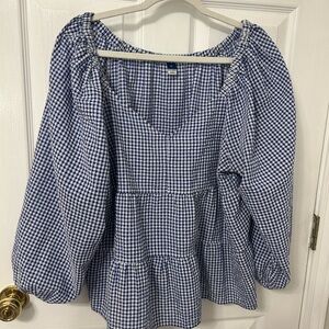 Old Navy Blue Relaxed Tiered Blouse